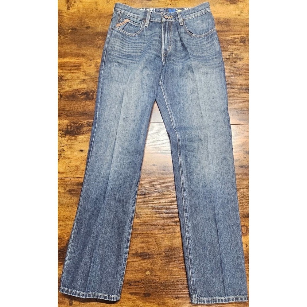 Ariat M2 Boot Cut Jeans Men's 32x34 Relaxed Fit Distressed Blue Cotton Denim
